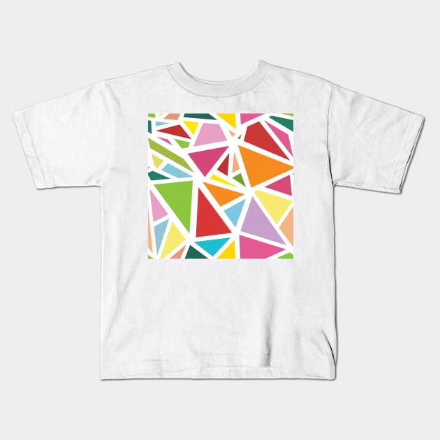 Colorful triangles pattern 1 Kids T-Shirt by B&K